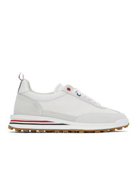 Thom Browne White And Grey Tech Runner Sneakers