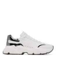 Dolce and Gabbana White And Gunmetal Daymaster Sneakers