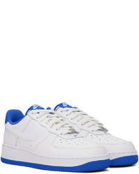 Nike White Blue Air Force 1 07 Low Sneakers
