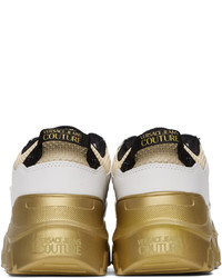 VERSACE JEANS COUTURE White Gold Speedtrack Logo Sneakers