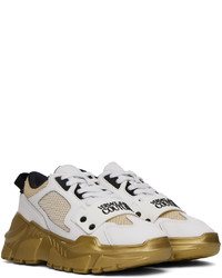 VERSACE JEANS COUTURE White Gold Speedtrack Logo Sneakers