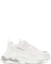 Balenciaga White Grey Triple S Sneakers