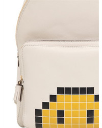 Anya Hindmarch Pixels Smiley Embossed Leather Backpack
