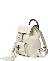 Gucci Bamboo Small Leather Backpack White