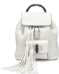 Gucci Bamboo Small Leather Backpack White