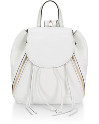 Rebecca Minkoff Bryn Zip Trim Leather Backpack White