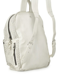 Ash Danica Large Perforated Leather Backpack Off White
