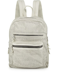Ash Danica Large Perforated Leather Backpack Off White