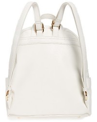 Faux Leather Backpack White