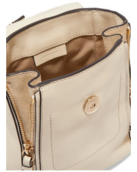 Chloé Faye Mini Leather And Suede Backpack Ivory
