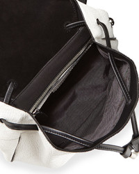 Rag & Bone Mini Pilot Leather Backpack White Crackle