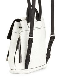 Rag & Bone Mini Pilot Leather Backpack White Crackle