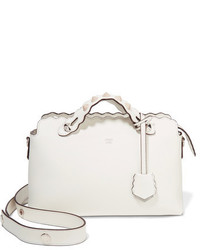 Fendi By The Way Small Studded Leather Shoulder Bag White