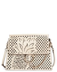 Chloé Chloe Faye Perforated Leather Shoulder Bag White