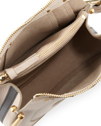 Chloé Chloe Hayley Mini Grain Leather Hobo Bag Off White