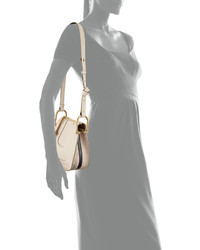 Chloé Chloe Hayley Mini Grain Leather Hobo Bag Off White