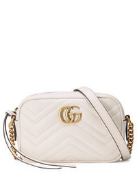 Gucci Gg Marmont Mini Matelass Camera Bag White
