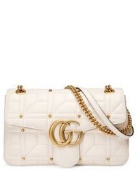 Gucci Gg Marmont Studded Matelasse Leather Medium Chain Shoulder Bag