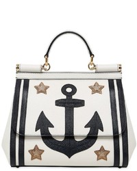 Dolce & Gabbana Medium Sicily Anchor Patches Leather Bag