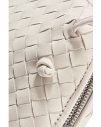 Bottega Veneta Nodini Small Intrecciato Leather Shoulder Bag Ivory