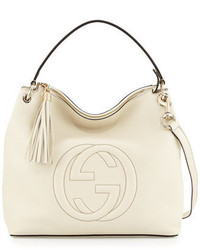 Gucci Soho Large Leather Hobo Bag Mystic White