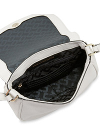 Diane von Furstenberg Stevie Leather Saddle Bag Optic White