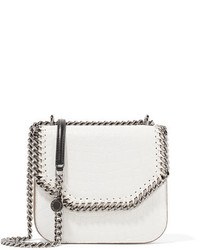 Stella McCartney The Falabella Box Small Croc Effect Faux Leather Shoulder Bag Ivory