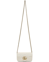 Gucci White Super Mini Gg Marmont Bag