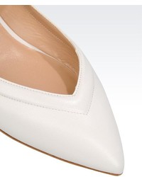 Giorgio Armani Pointed Ballet Flat In Leather