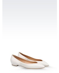 Giorgio Armani Pointed Ballet Flat In Leather