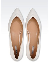 Giorgio Armani Pointed Ballet Flat In Leather