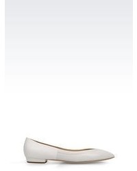 Giorgio Armani Pointed Ballet Flat In Leather