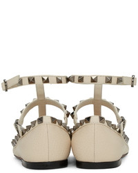 Valentino Ivory Garavani Rockstud Cage Ballerina Flats