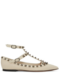 Valentino Ivory Garavani Rockstud Cage Ballerina Flats