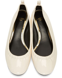 Lanvin Ivory Patent Leather Classic Ballerina Flats