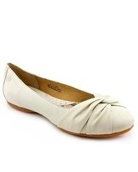 Lilly White Leather Flats Shoes
