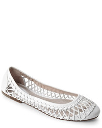 Bloch White Lila Woven Leather Ballet Flats