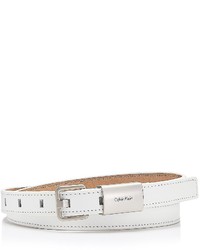 Calvin Klein Stitched Leather Skinny Belt