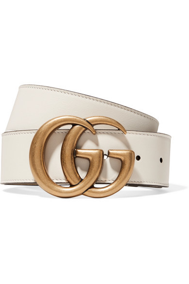 gucci white leather belt
