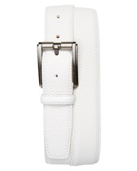 Magnanni White Pebbled Leather Belt