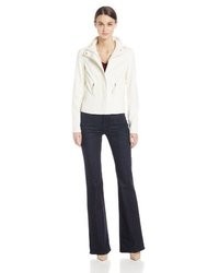 KUT from the Kloth Big Elana Faux Leather Jacket In White