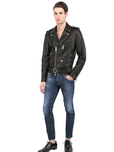DSquared Soft Leather Biker Jacket, $2,695 | LUISAVIAROMA | Lookastic