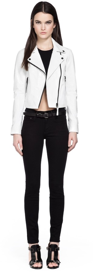 Mackage Lucia White Biker Leather Jacket | Where to buy & how to wear