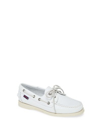 White Leather Boat Shoes