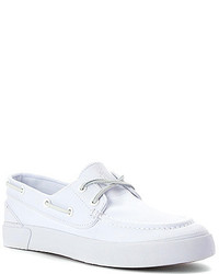 Men's White Leather Boat Shoes by Polo 