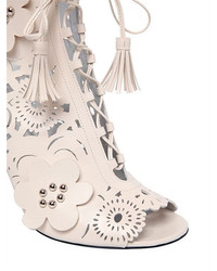 Roger Vivier 95mm Podium Laser Cut Leather Boots