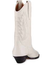 Isabel Marant Dallin Leather Western Boot White