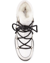 Jimmy Choo Ditto Lace Up Rabbit Fur Boot White