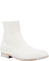Maison Margiela Papier Mache Side Zip Boots White