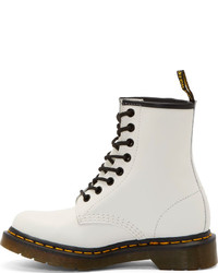 Dr. Martens White Leather 1460 W 8 Eye Boots